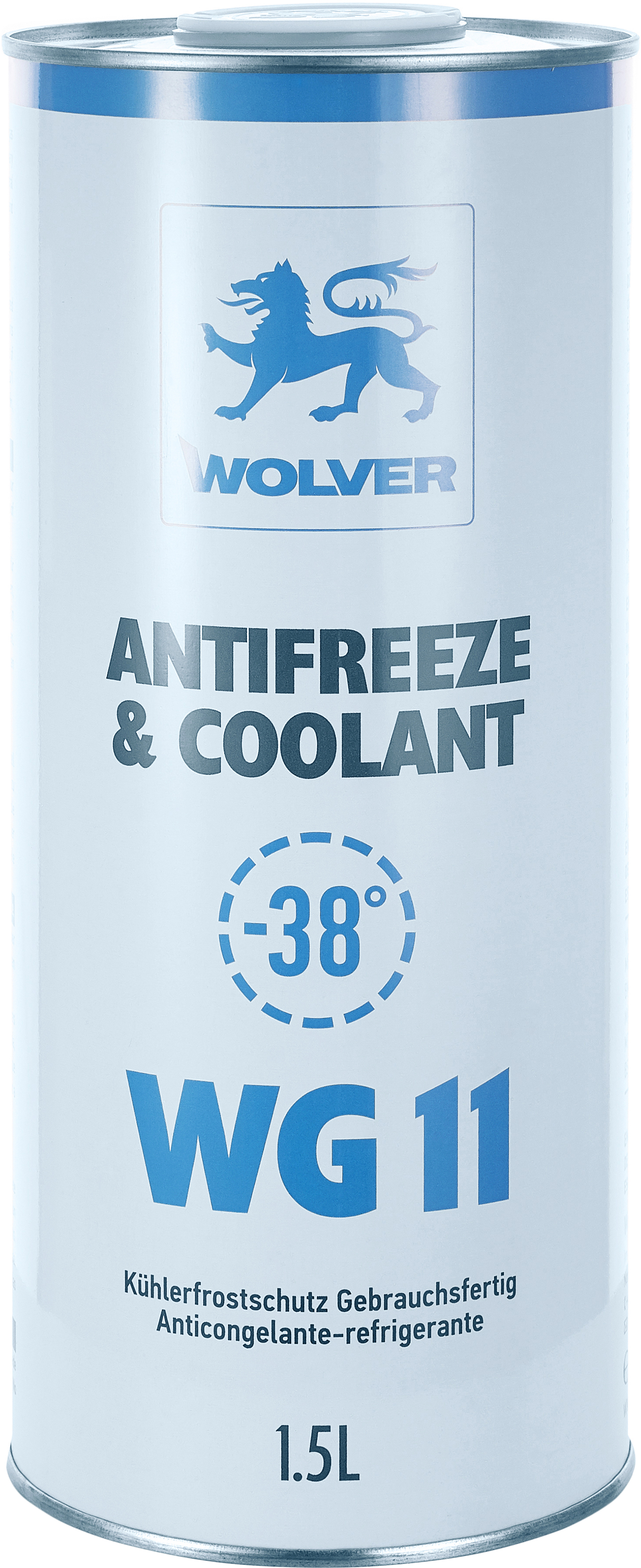 Охолоджувальна рідина WOLVER G11, готова, синій, -38°С, 1,5 л (4260360944161)